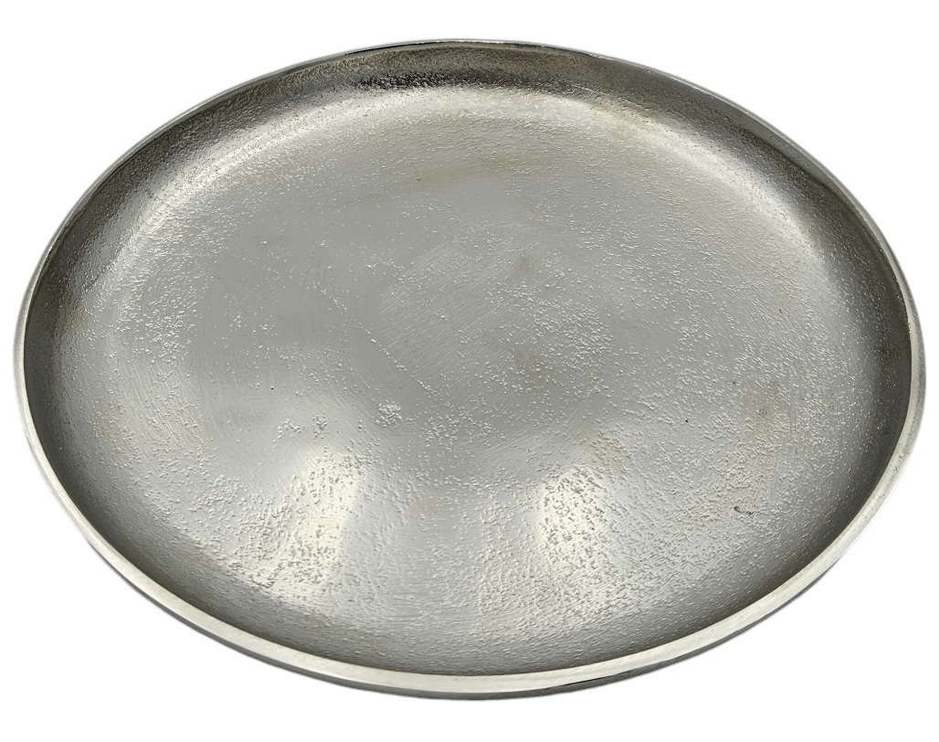 Talerz dekoracyjny srebrny metalowy talerz miska dekoracyjna taca świeca talerz dekoracyjny miska Ø20cm