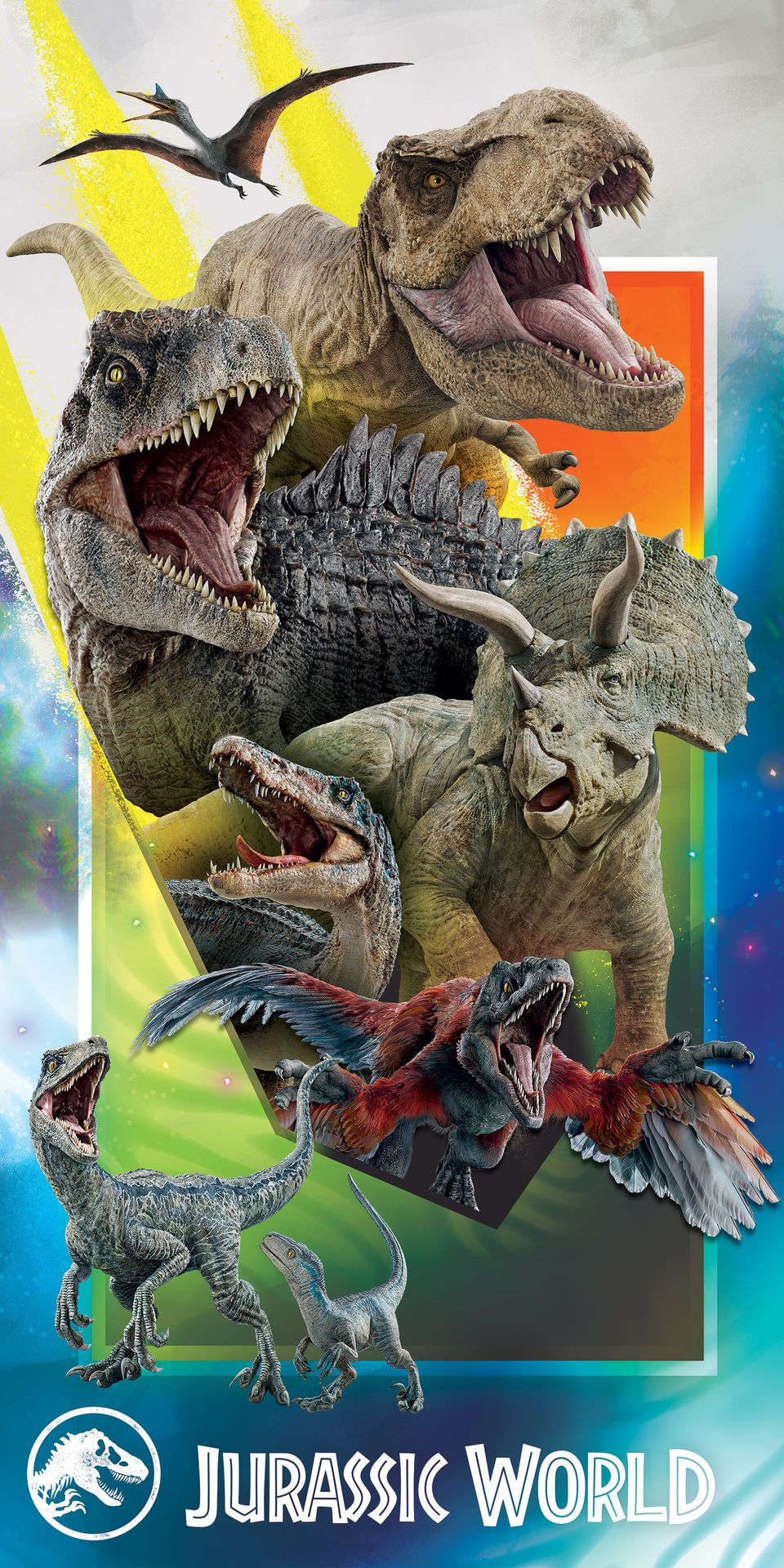 Ręcznik Plażowy Kąpielowy Jurassic World 70x140cm Halantex Dinozaury T-Rex