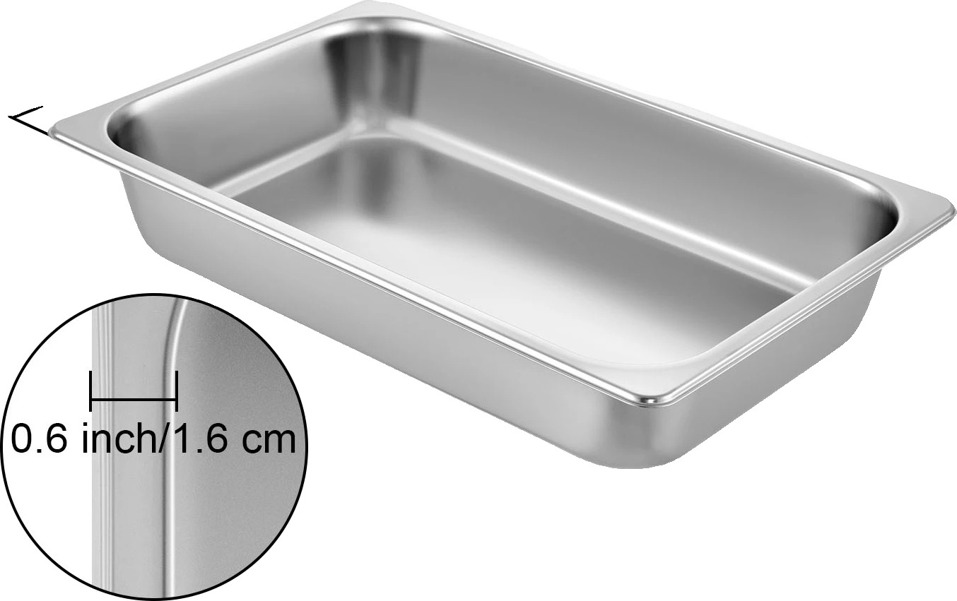 Pojemnik na żywność ze stali nierdzewnej, pojemność 205 l, przewodność cieplna 500 stopni Fahrenheita, 6 sztuk 13 litrów