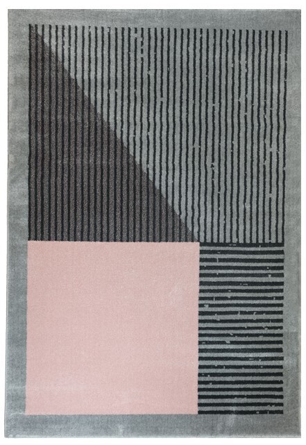Dywan Nowoczesny Lara L263A_Sfi23 Czarny Różowy Szary 140X200