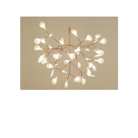 Żyrandol skandynawski, wzór z gałęziami drzew, 45 lamp LED, światło jagodowe, 45 LED