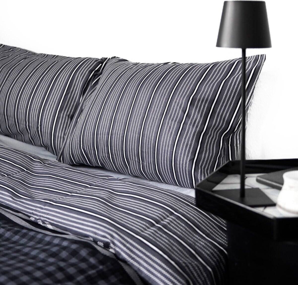 Pościel w kratkę ze 100% bawełny z poszwą na kołdrę i poszewką na poduszkę 240x220 cm