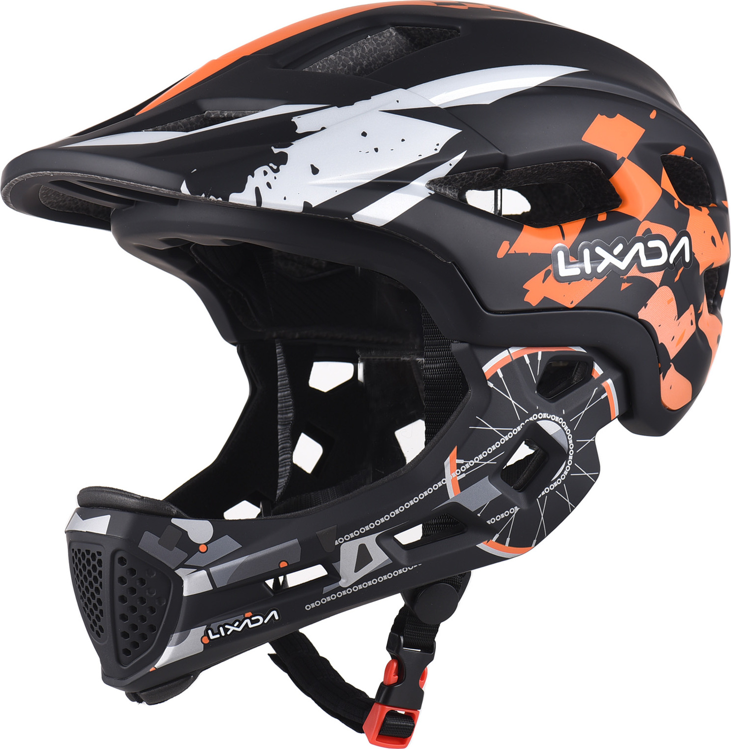 Kask rowerowy Lixada, kask dziecięcy odwracalny pełny i półkask, kask dziecięcy unisex 52-58 cm regulowany rozmiar odpowiedni na rower i deskorolkę
