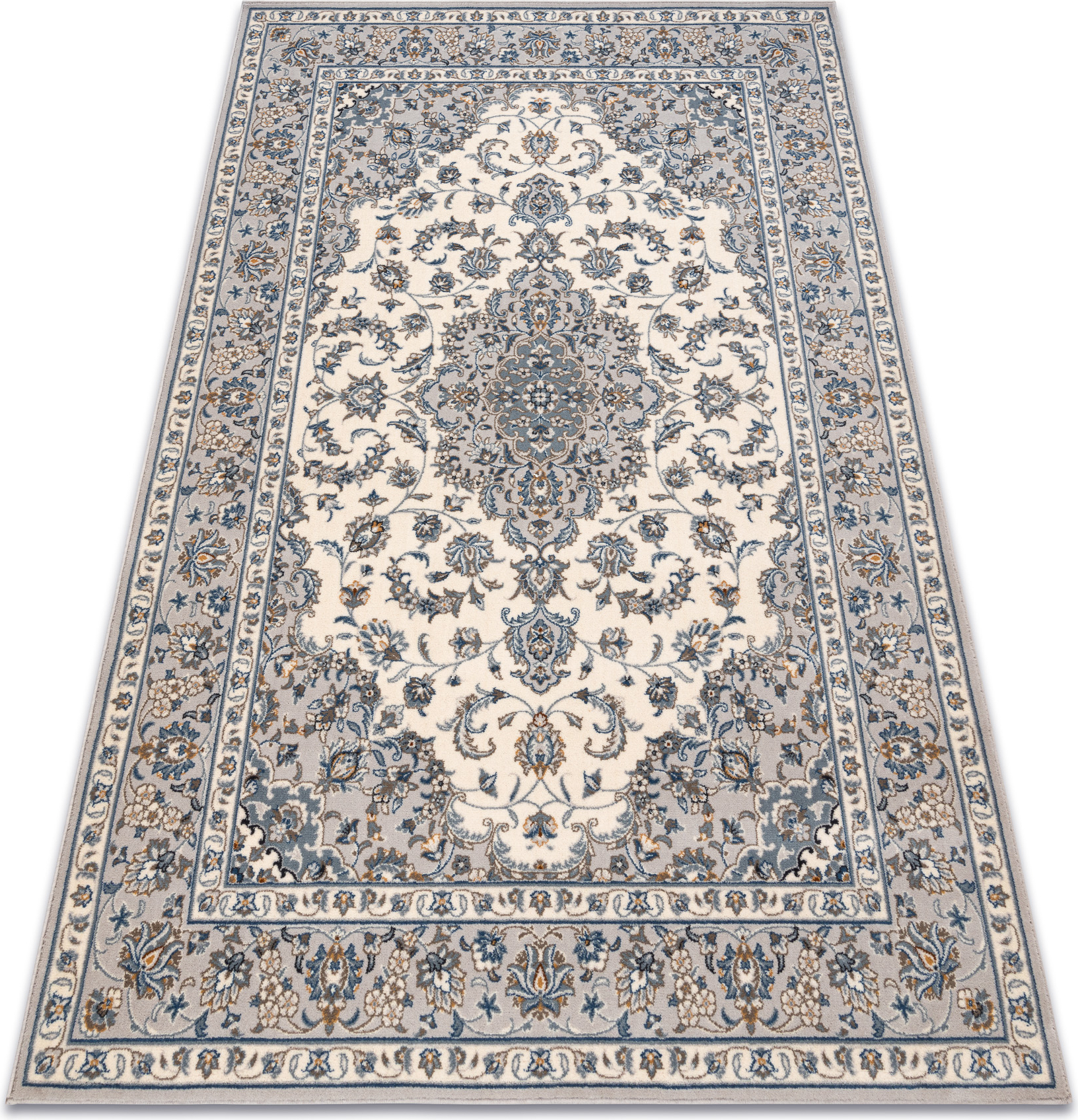Dywan NAIN Ornament, ramka 7335/51635 beż / niebieski beżowy 80x150 cm