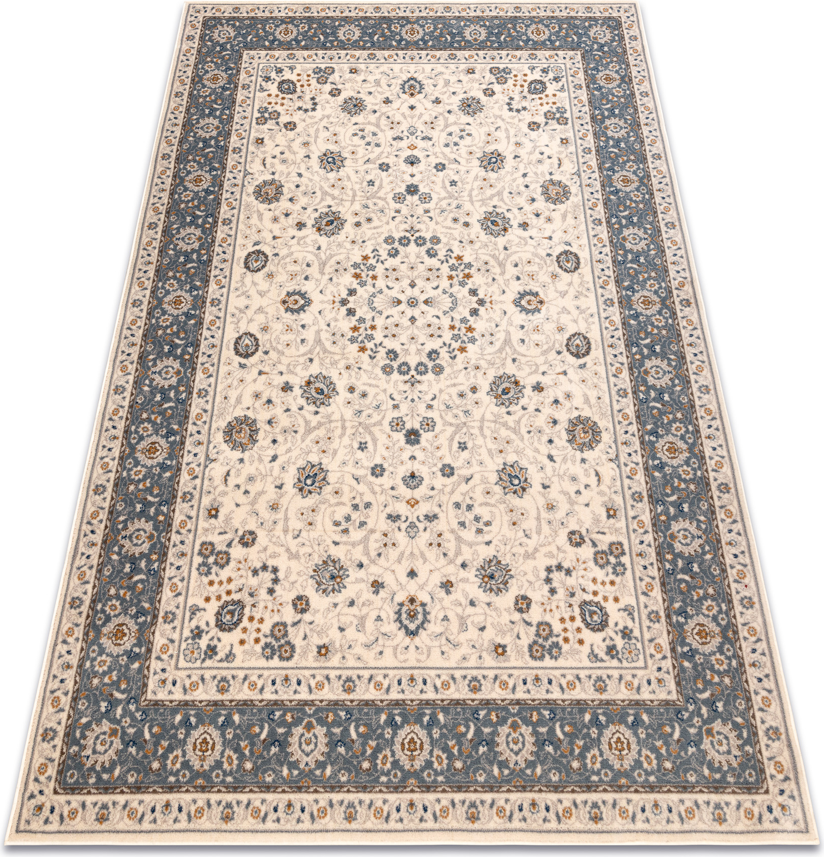 Dywan NAIN Ornament, ramka 7179/51643 beż / niebieski beżowy 240x340 cm
