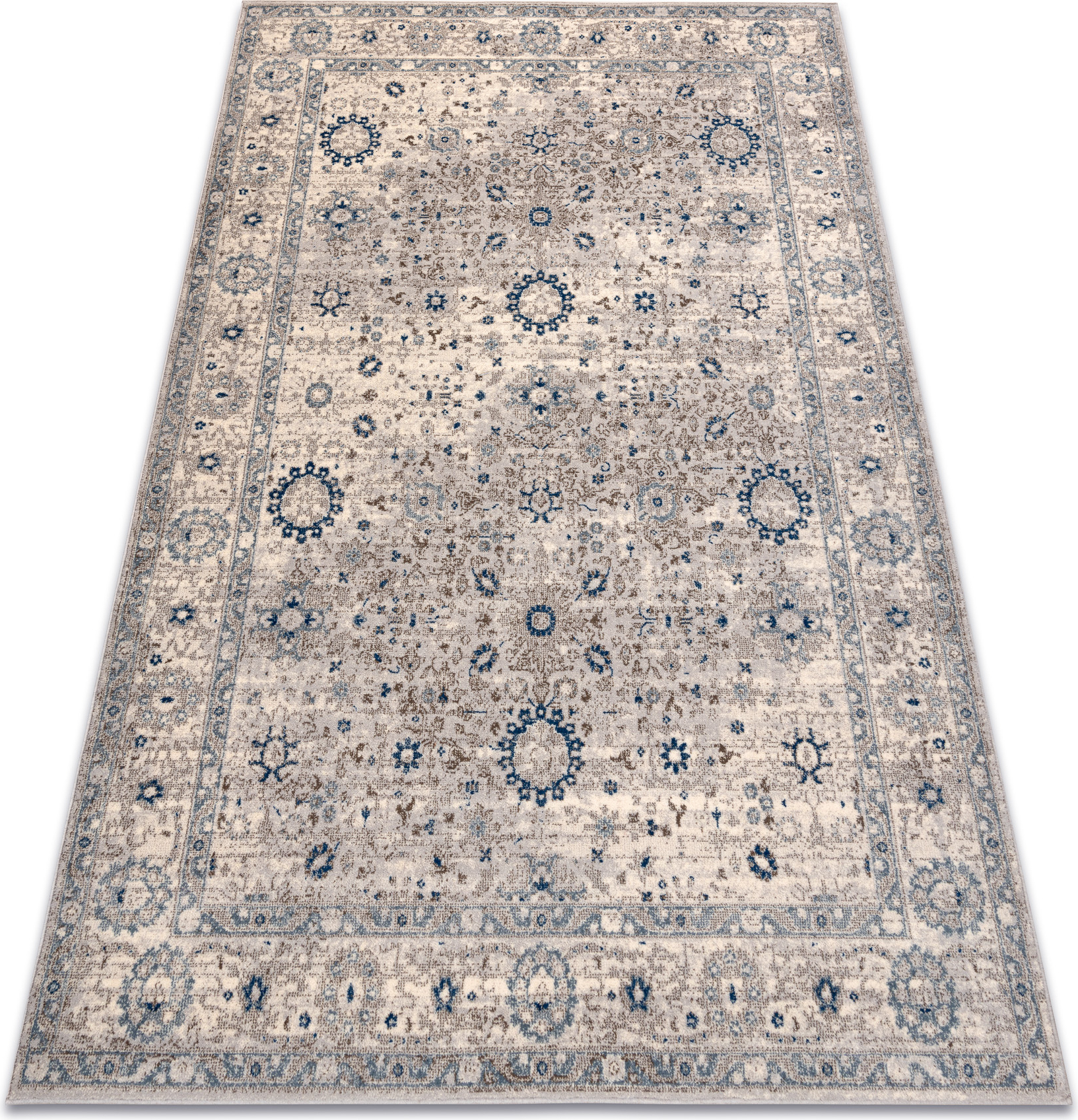 Dywan NAIN Ornament, ramka 7586/51635 beż / niebieski beżowy 240x340 cm