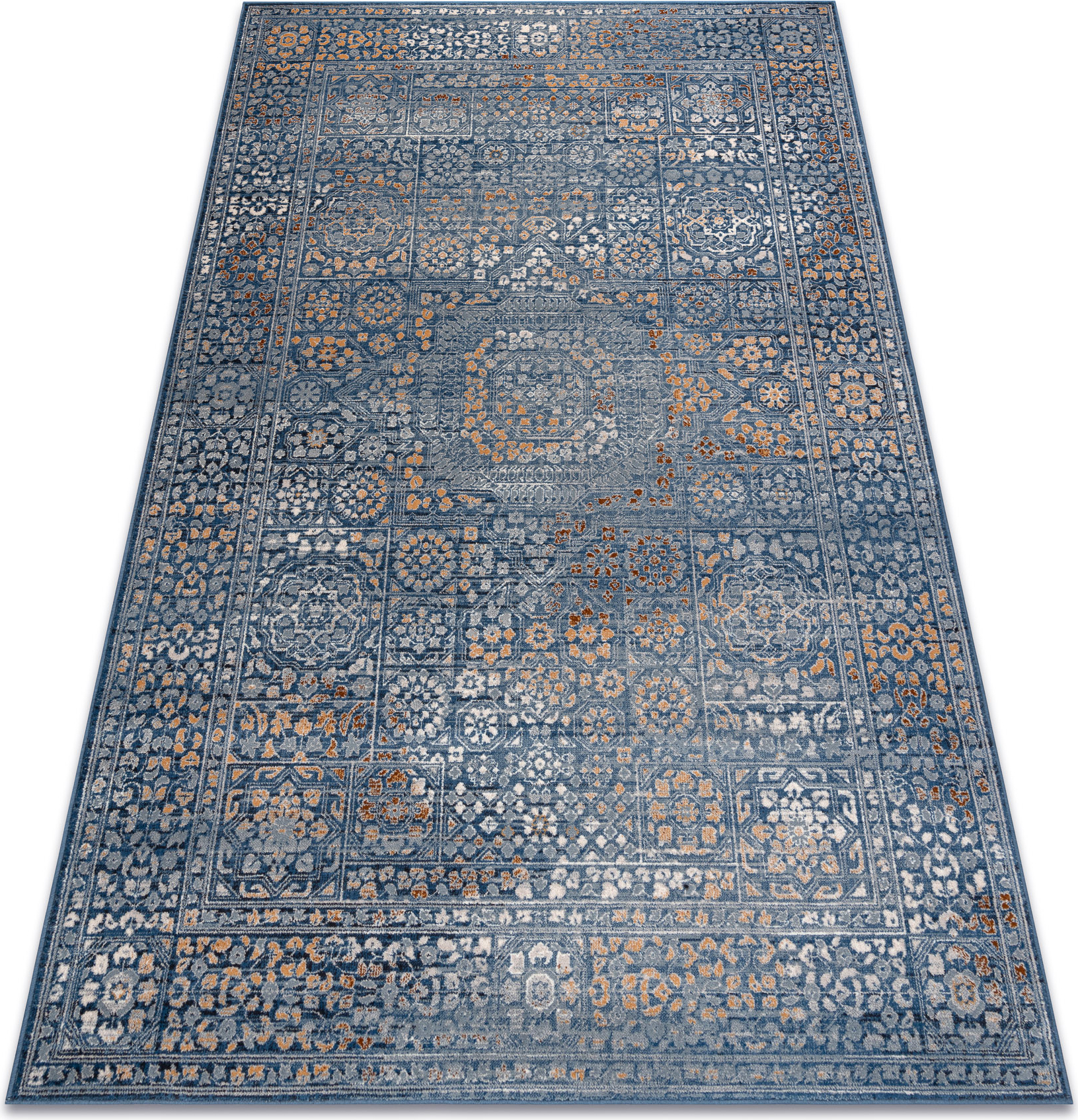 Dywan NAIN Ornament, vintage 7708/51611 / pomarańczowy niebieski 80x150 cm