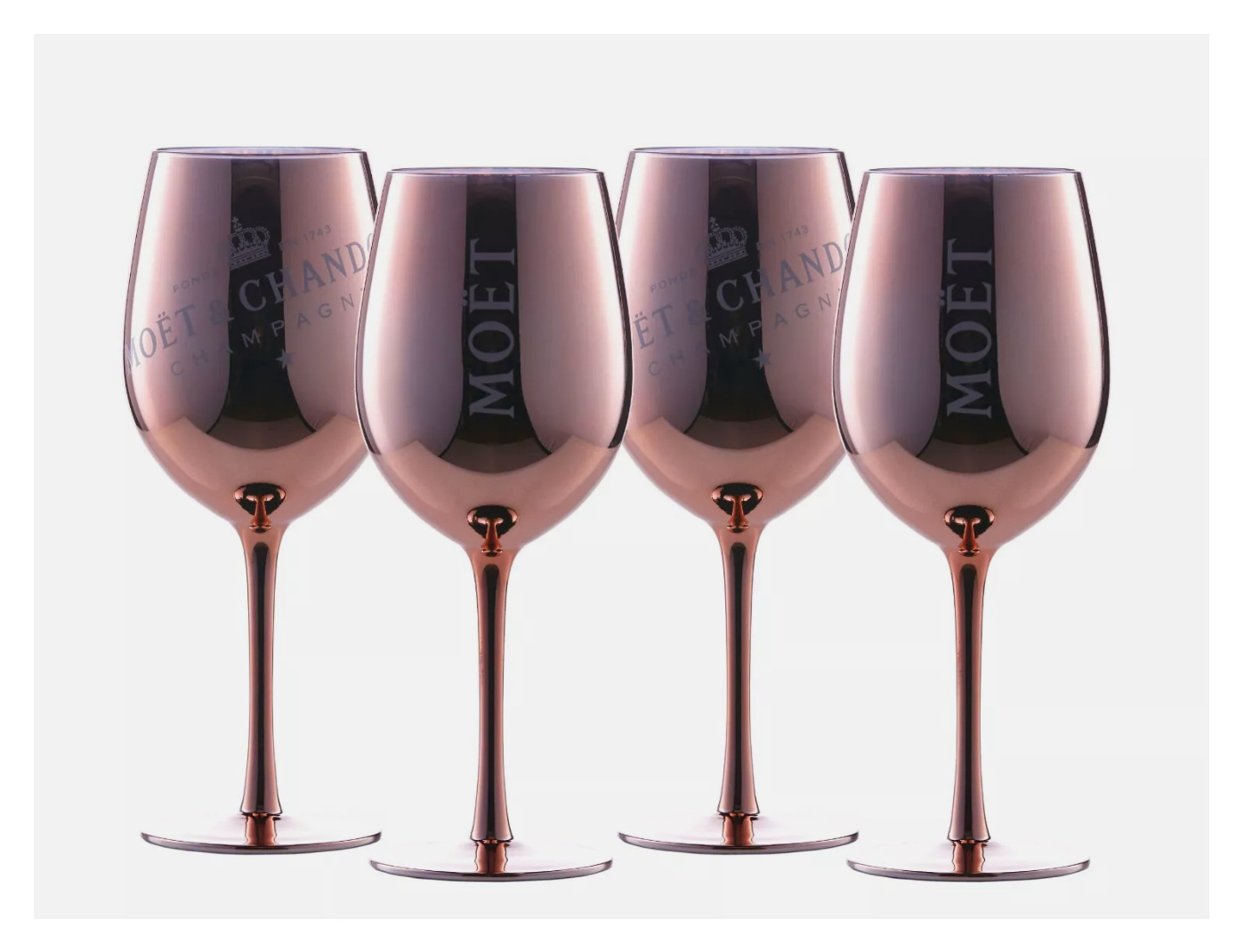 Kieliszki do szampana wina MOET CHANDON 4 szt zestaw różowe złoto
