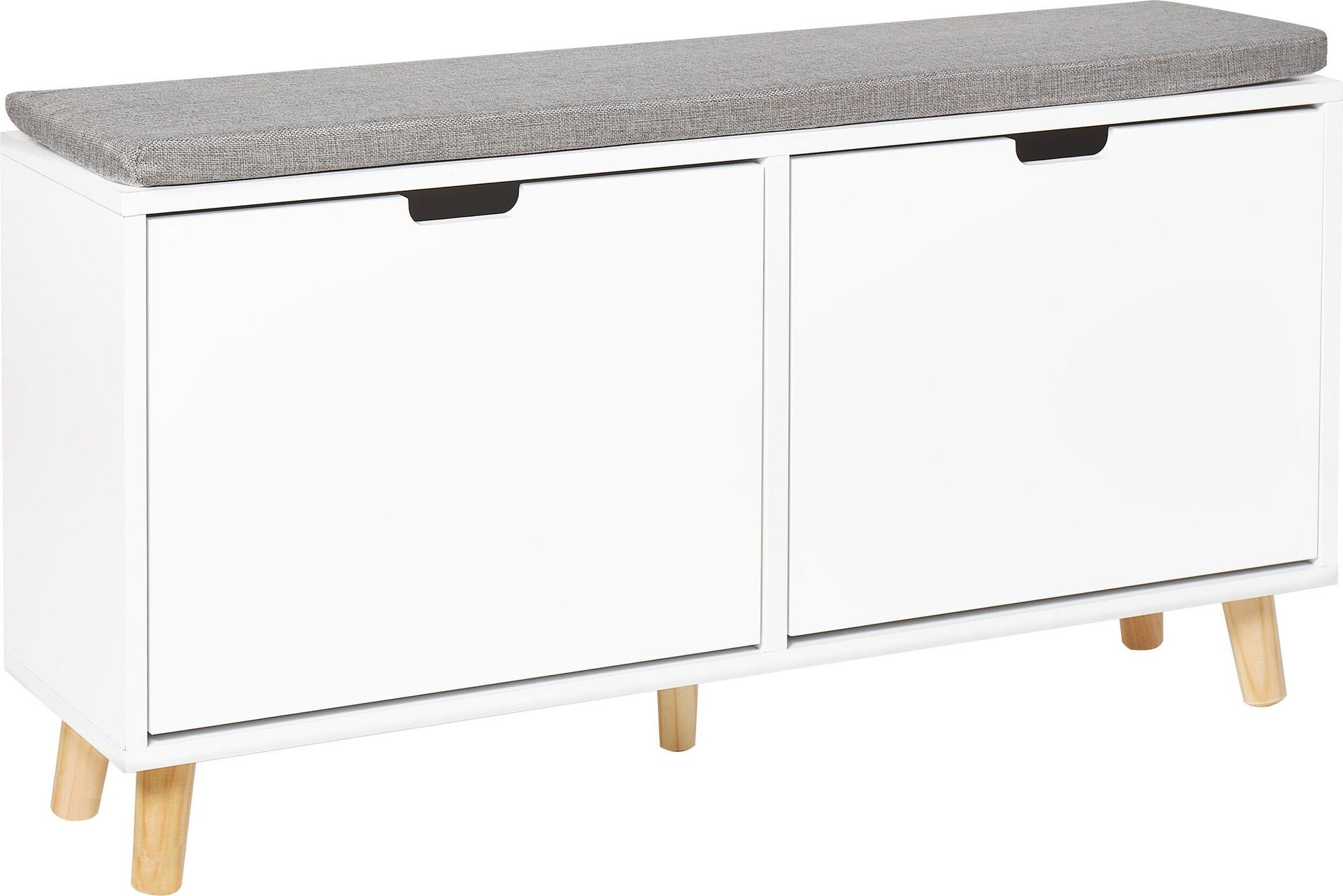 BELIANI Szafka na buty biała MDF dwie przegrody minimalistyczna w stylu skandynawskim design do przedpokoju