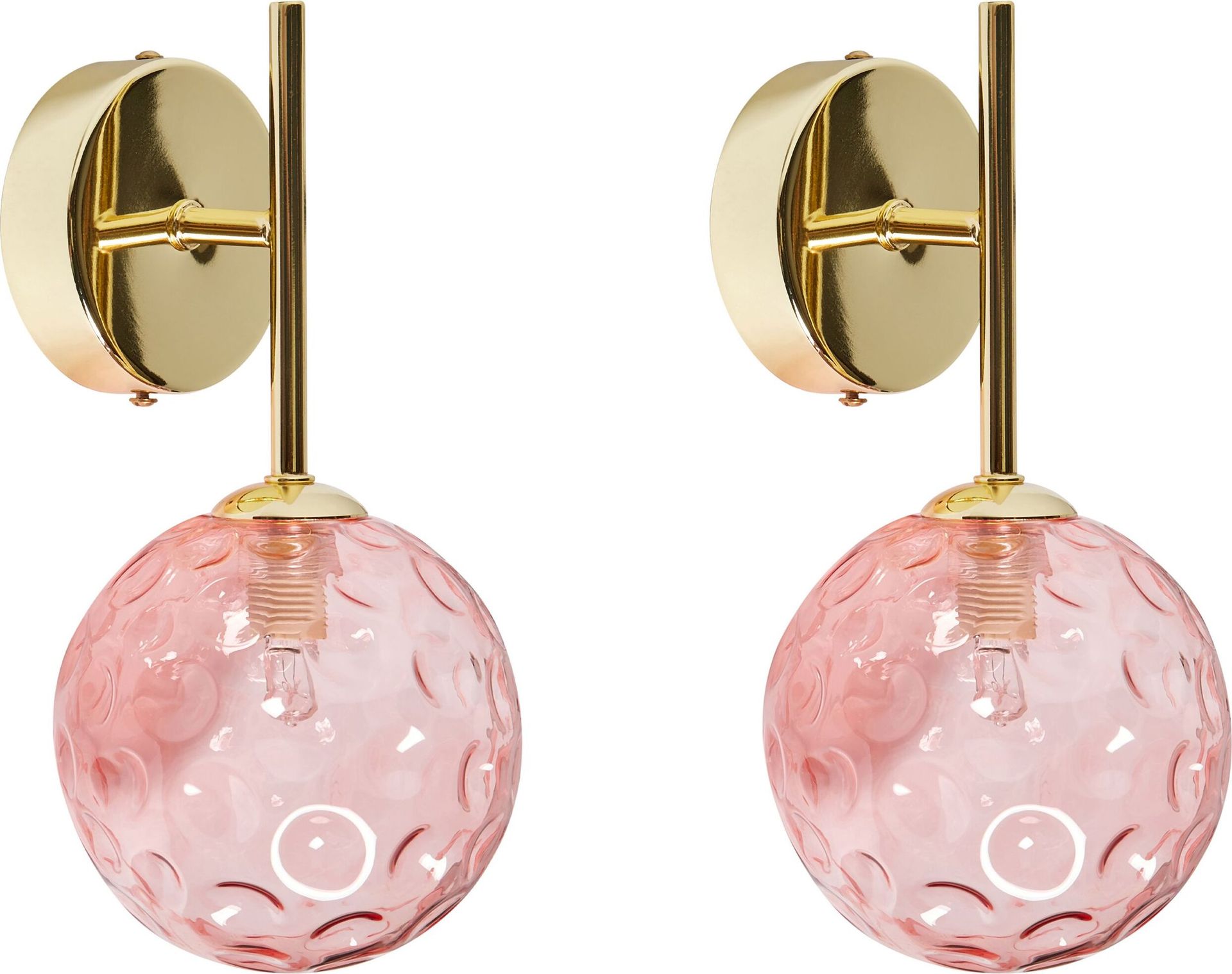 BELIANI Zestaw 2 lamp ściennych różowy i złoty metalowy szklany klosz nowoczesny glam wygląd