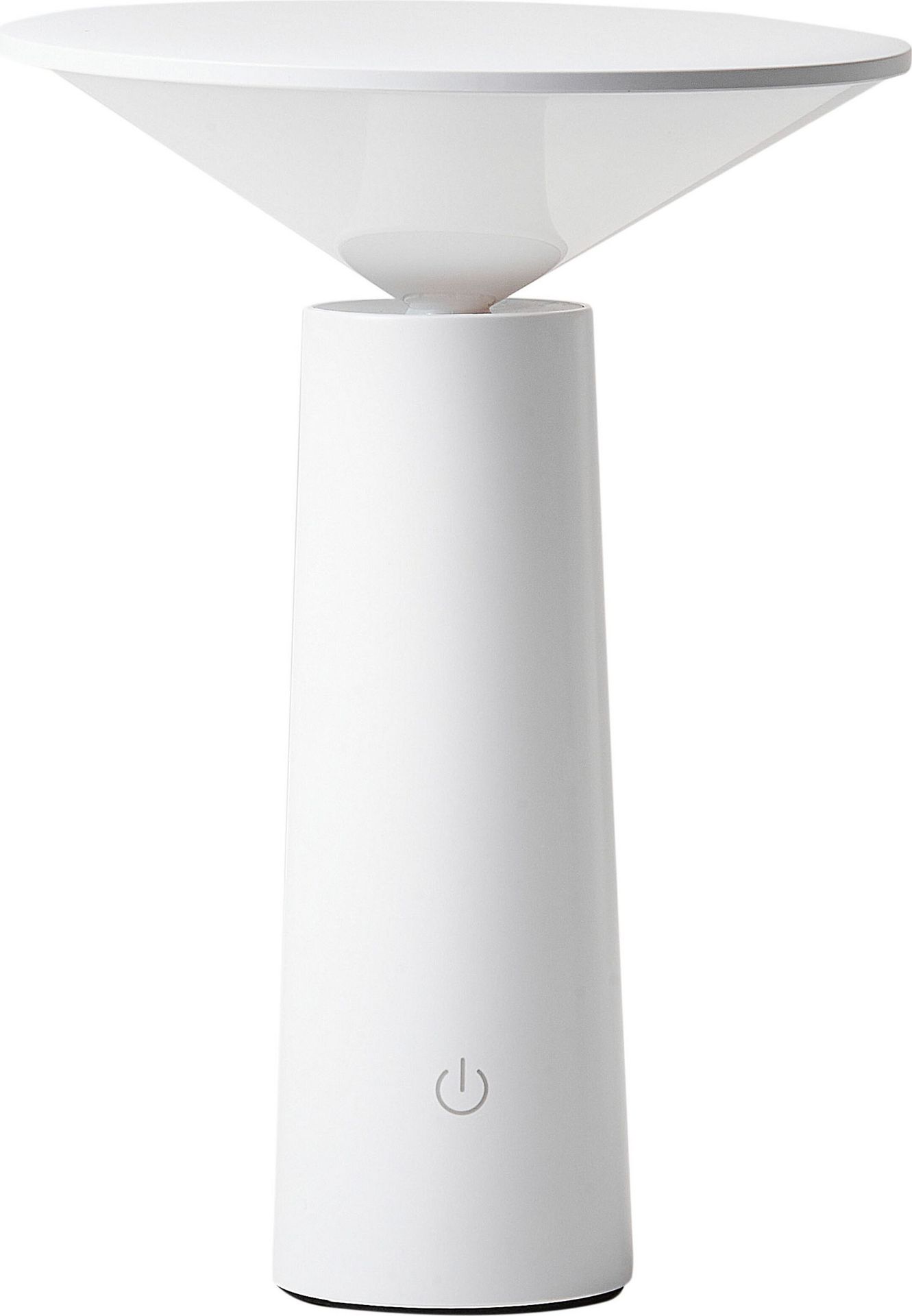 BELIANI Lampa stołowa biała metal klosz nowoczesna