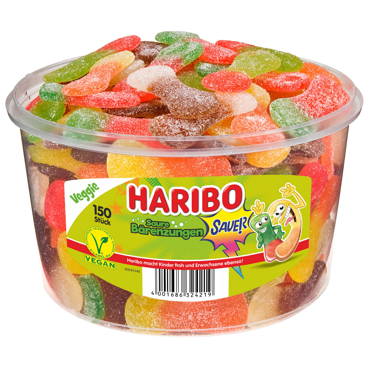 Haribo, żelki owocowe Kwaśne Języczki, mix smaków, 1350g, 150 sztuk