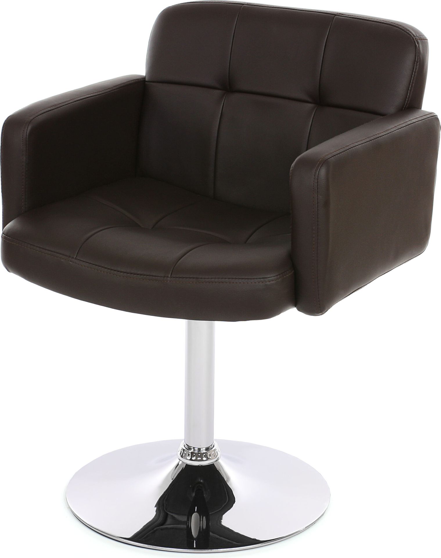 Krzesło do jadalni Orlando, krzesło kuchenne obrotowe, imitacja skóry chrom ~ brązowy