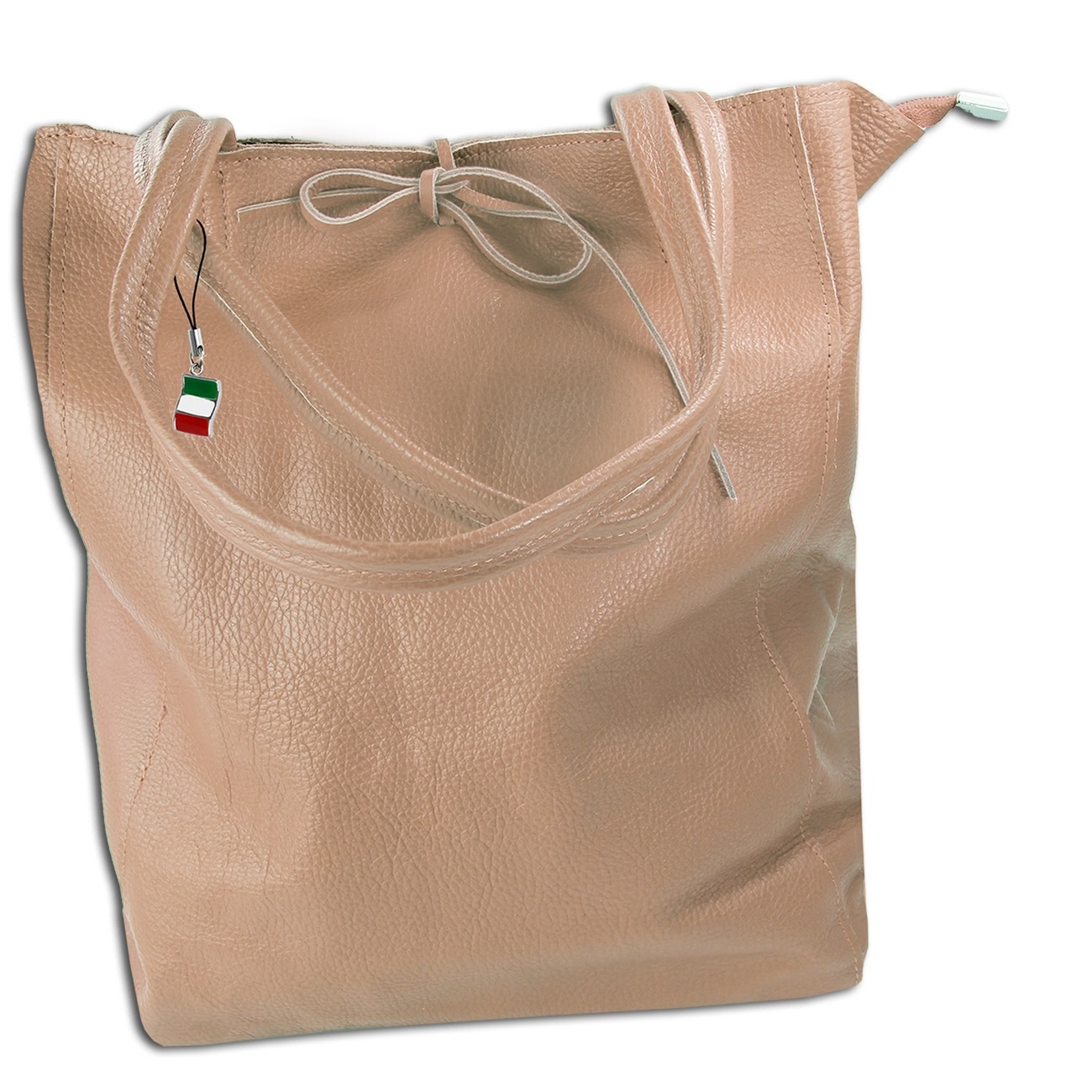 Wielokolorowy skórzany plecak miejski Florence stripe zip OTM107A