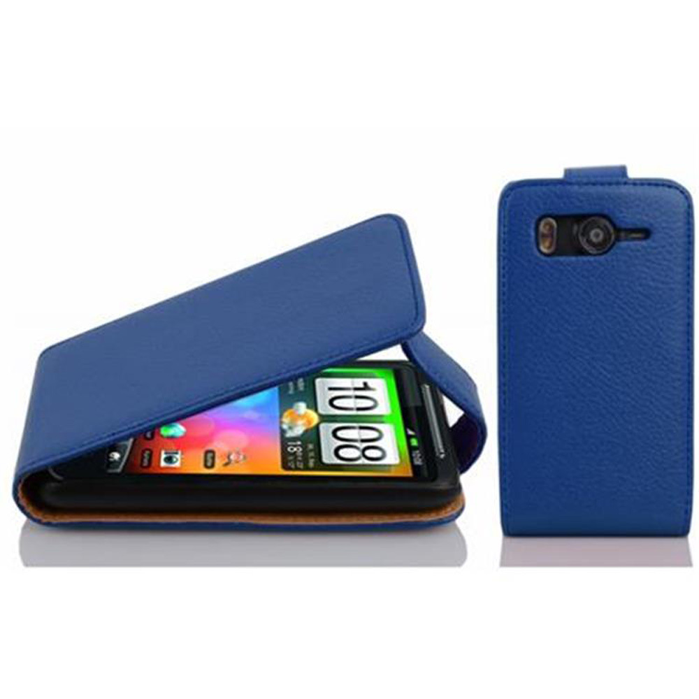 Cadorabo etui ochronne do HTC Desire HD w kolorze niebieskim etui z klapką pokrowiec na telefon komórkowy imitacja skóry