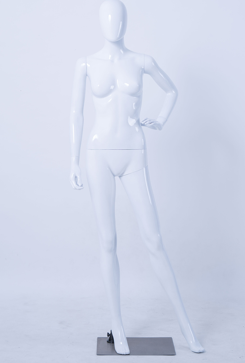 Manekin DF6-B Egghead New Female Feminine Chic Modern Eurohandisplay piękny abstrakcyjny biały błyszczący lakierowany