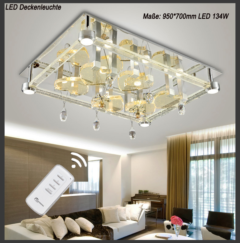 Lampa sufitowa LED crystal 2906 95*75 cm przełączana pilotem barwa światła A+