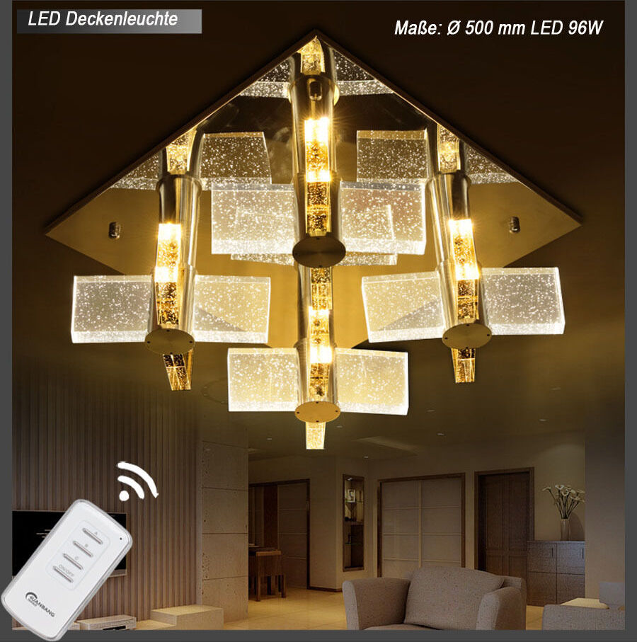 Lampa sufitowa LED crystal 1681 50x50 cm z pilotem Kolor światła przełączany oddzielnie A+