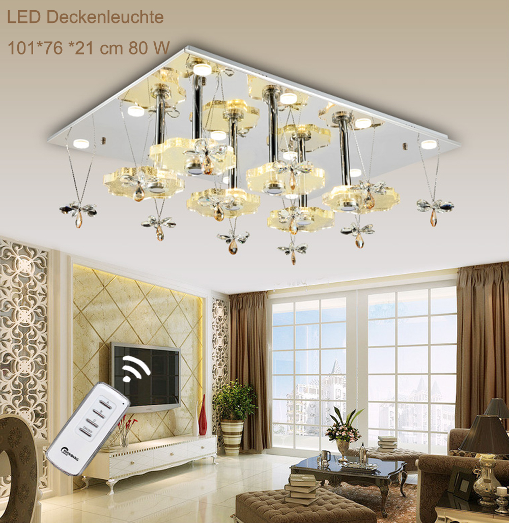 Lampa sufitowa LED kryształ 1680 101*76 cm kwiatowy wzór barwa światła oddzielnie przełączana A+