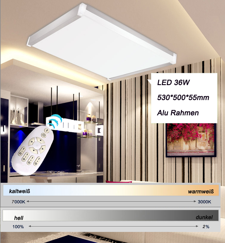 3065-53x50 Lampa sufitowa LED z pilotem Regulacja barwy/jasności światła Klosz akrylowy A