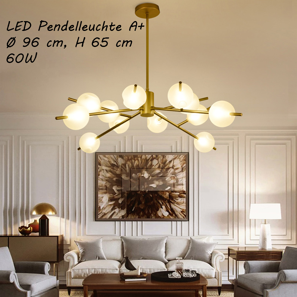 Eurotondisplay 9073-12 Lampa sufitowa LED nowy żyrandol sufitowy Lampa wisząca Pokój dzienny Sypialnia