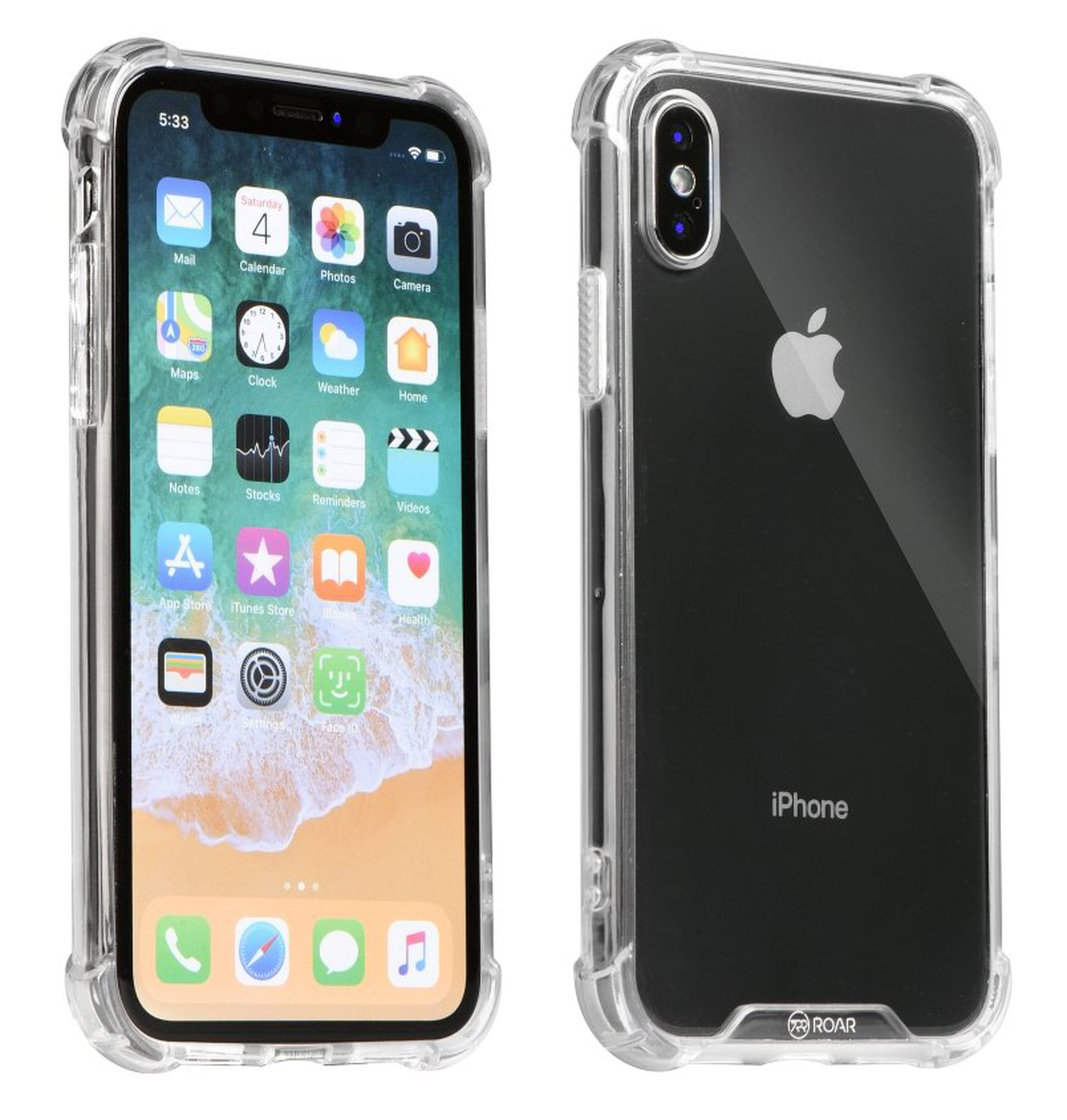 Pancerne etui ochronne Bumper Roar Armor kompatybilne z iPhone 8 Silikonowe etui Akcesoria Etui Pancerna powłoka Armour w kolorze przezroczystym