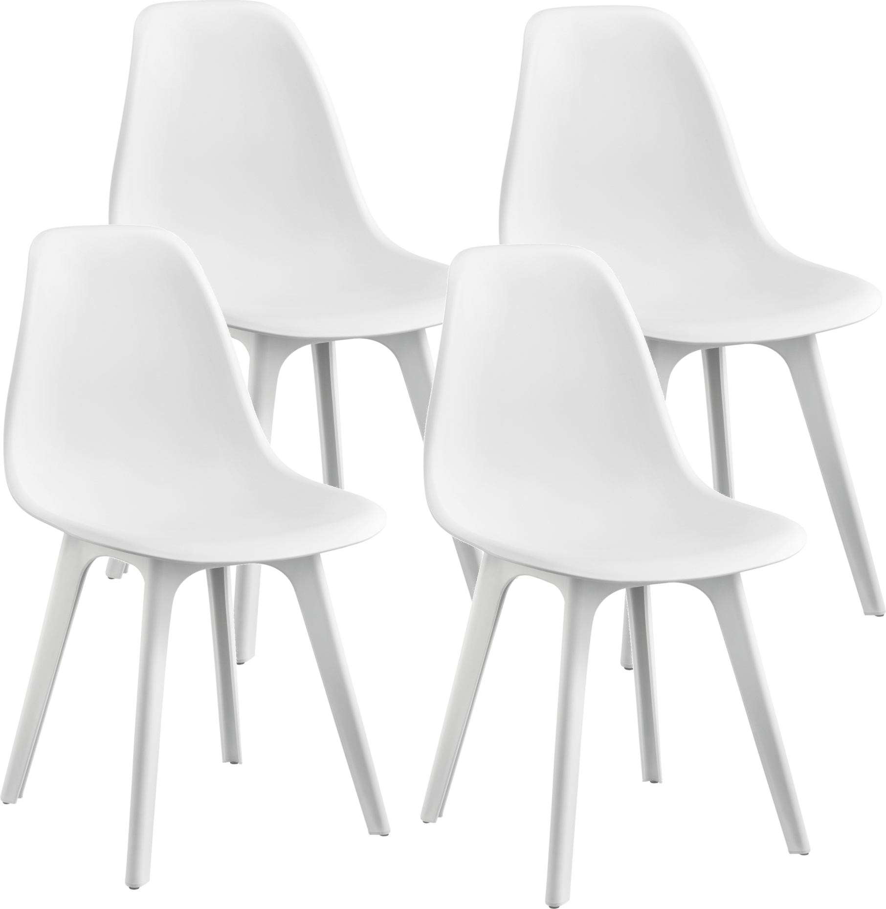 4x Krzesła Design Białe Krzesło Do Jadalni Plastikowe Zestaw Skandynawski [en.casa]