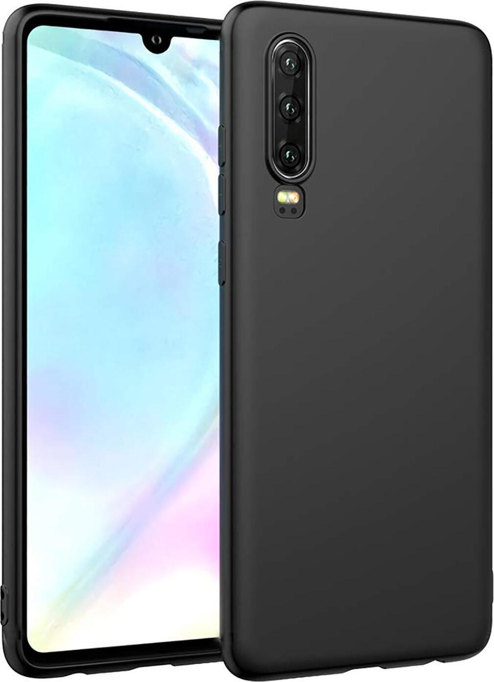 Silikonowe etui na telefon komórkowy Huawei P30 Protective Cover Matt Black Backcover