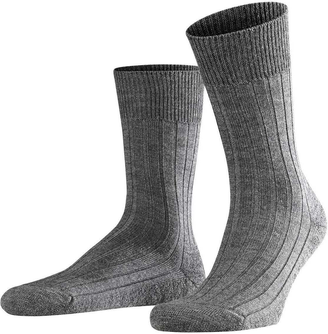 Skarpety męskie FALKE - dywan w bucie, wełna merino, gładkie szare 45-46