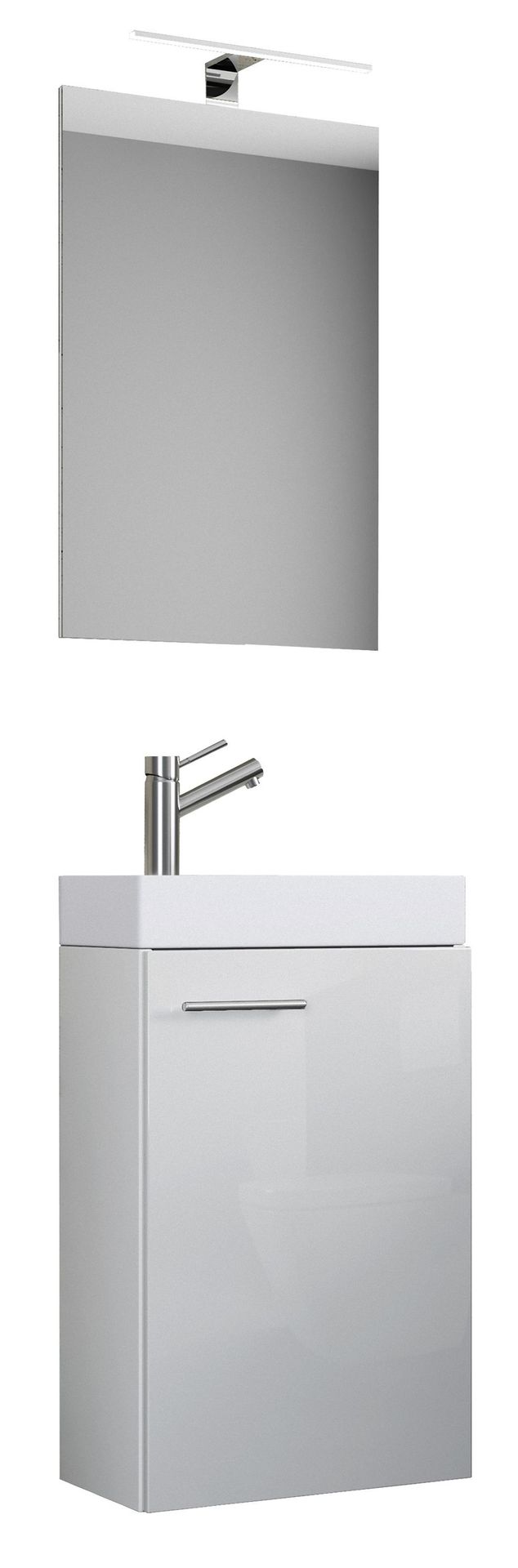 Slito szafka łazienkowa z lustrem z oświetleniem, biały.