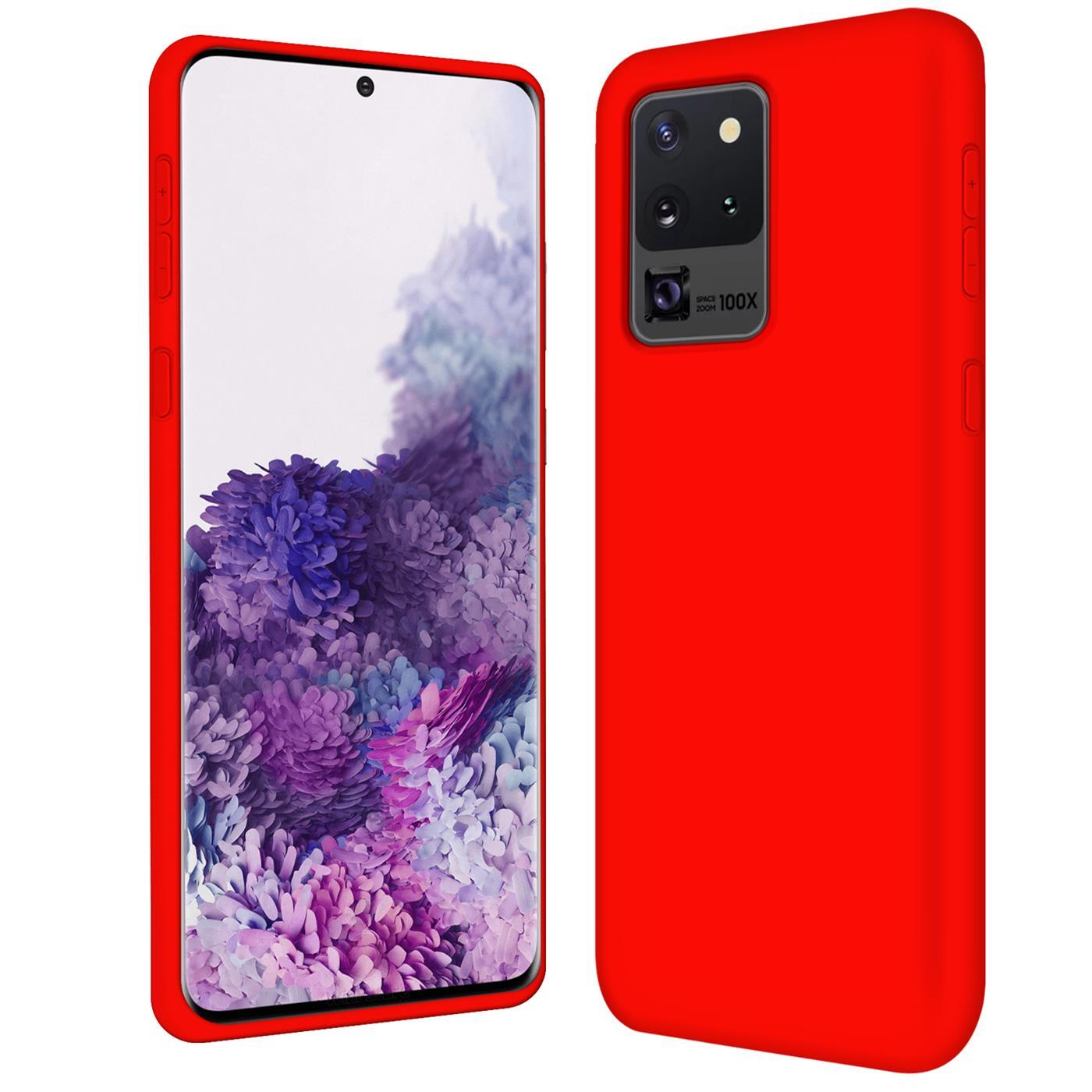 Etui Samsung Galaxy S20 Ultra silikonowe etui ochronne na telefon komórkowy, czerwone