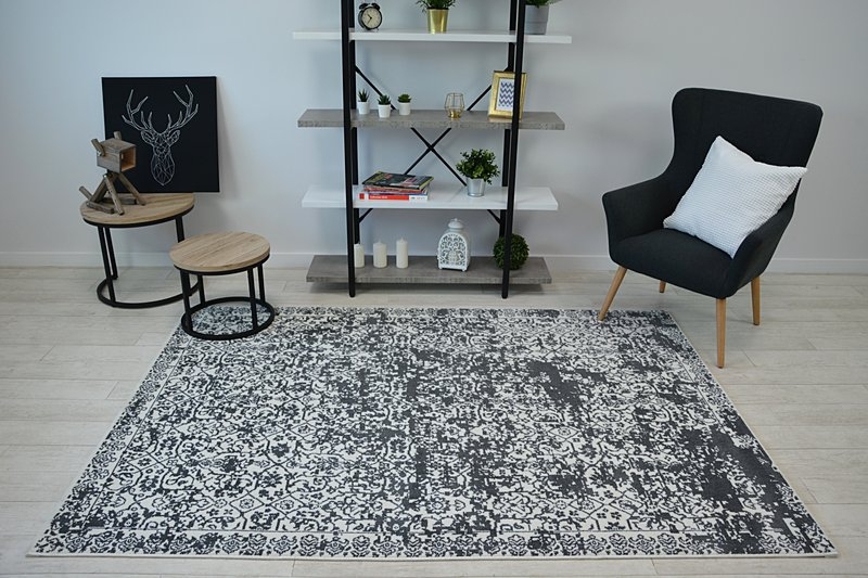 Dywan SENSE Micro 81260 Vintage biały/antracyt szary 160x230 cm