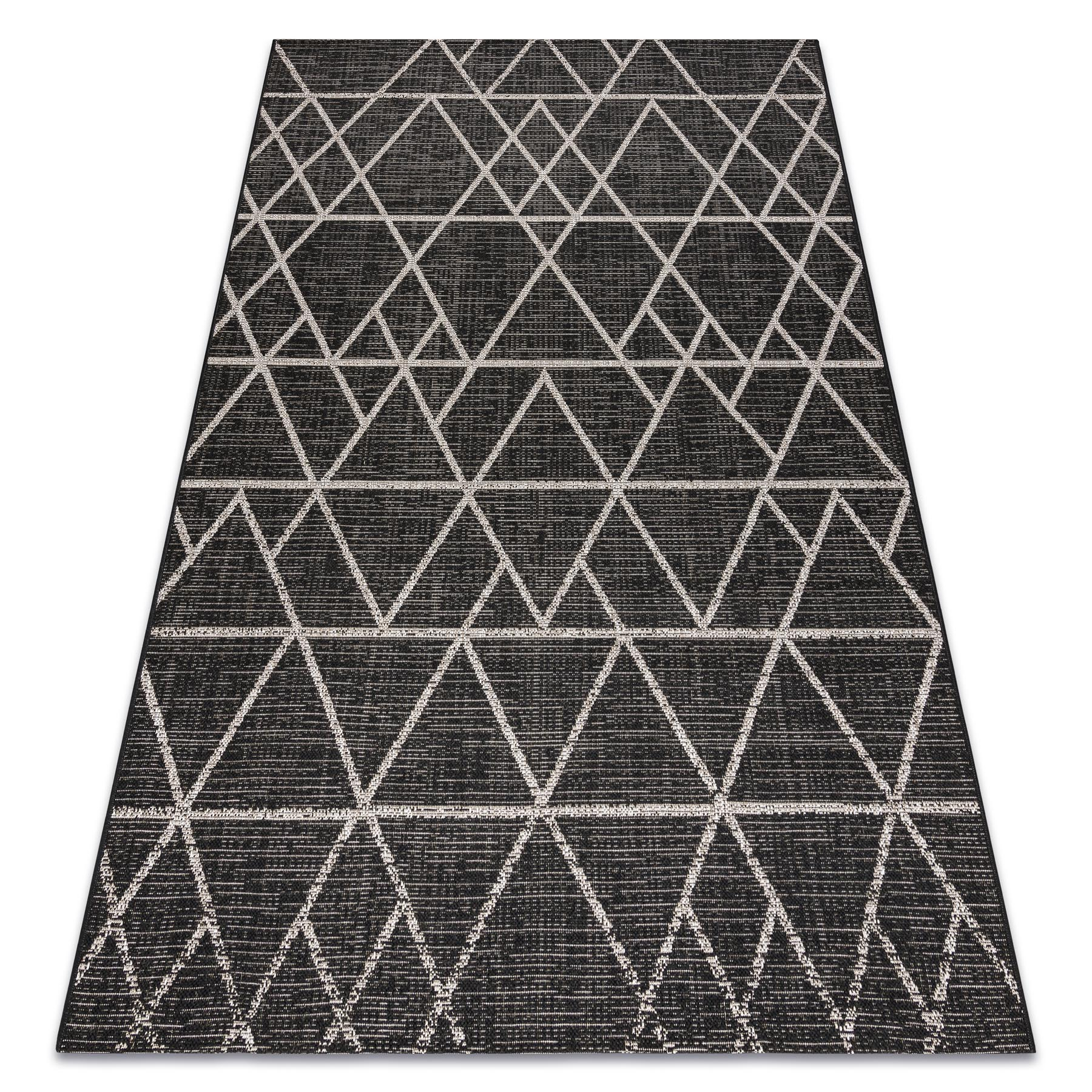 DYWAN SZNURKOWY SIZAL FLOORLUX 20508 black / silver TRÓJKĄTY czarny 60x110 cm