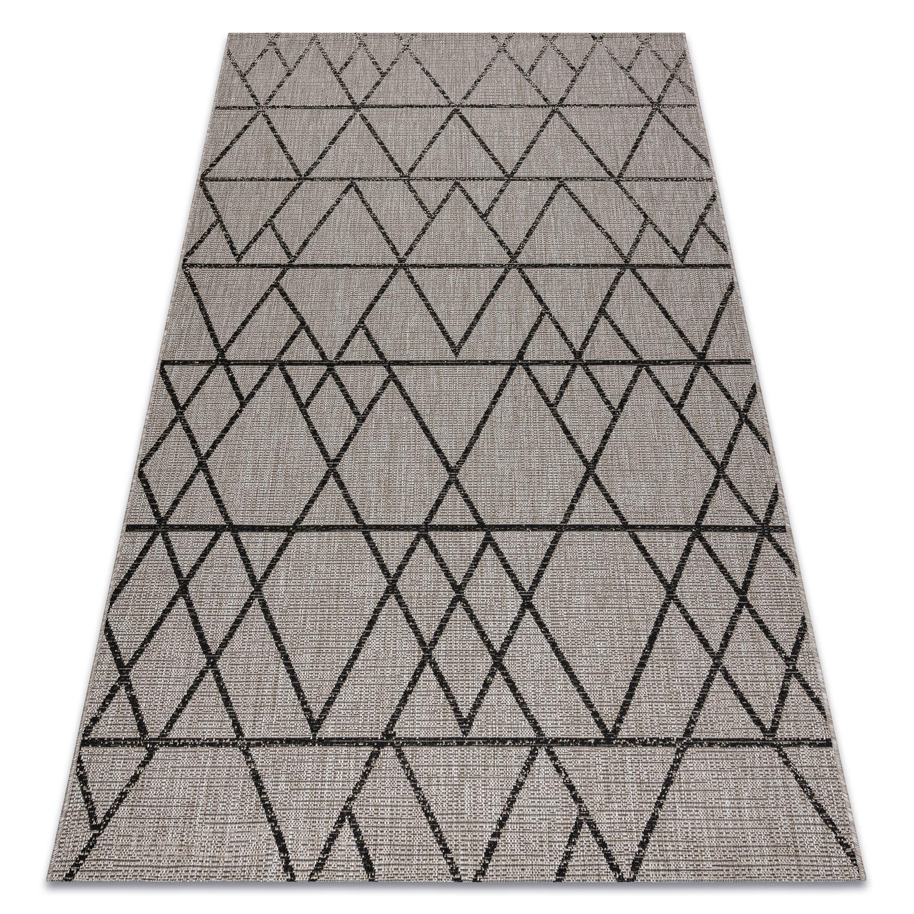 DYWAN SZNURKOWY SIZAL FLOORLUX 20508 silver / black TRÓJKĄTY szary 200x290 cm