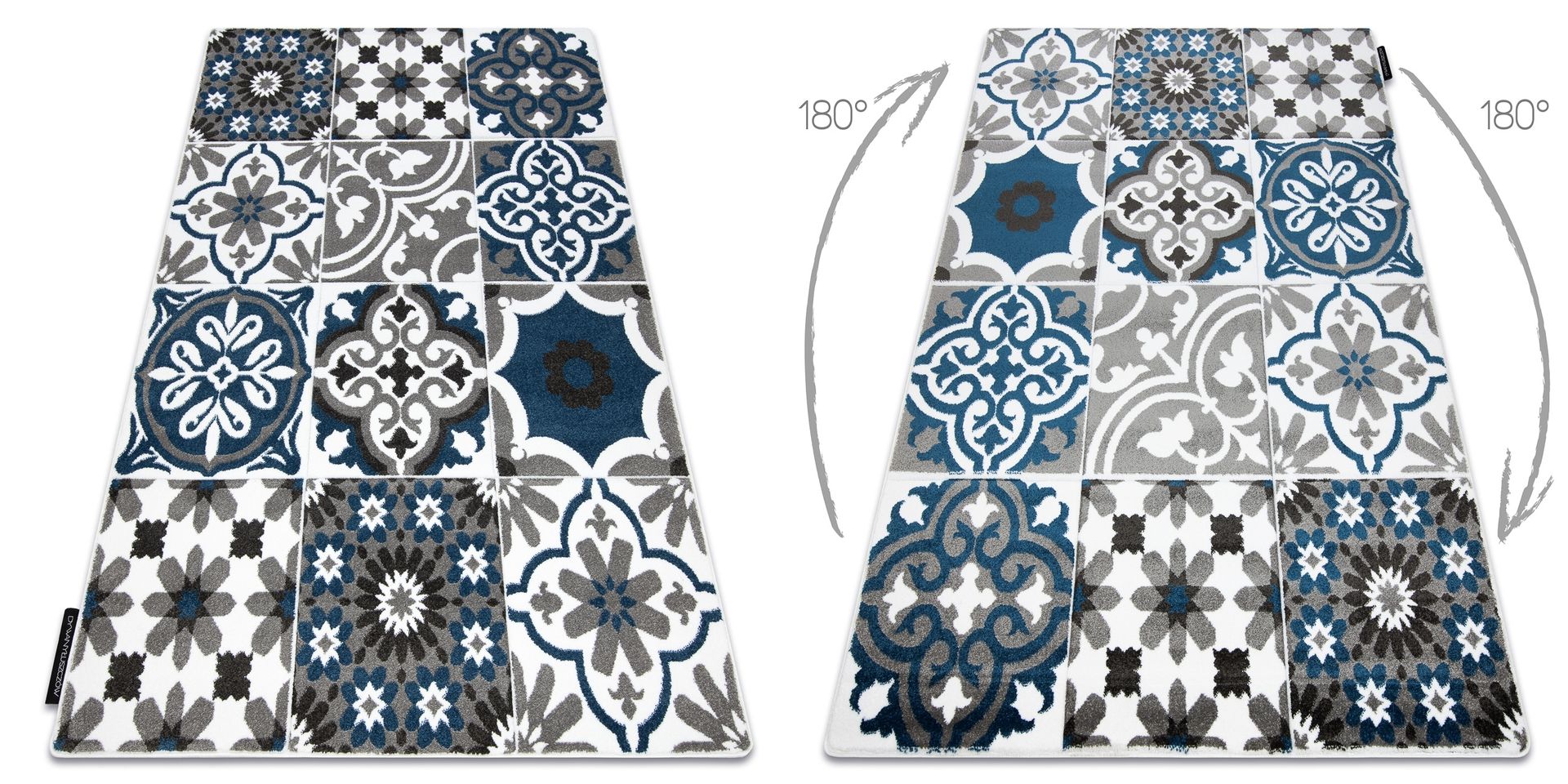 Dywan ALTER Porto Kwiaty niebieski 280x370 cm
