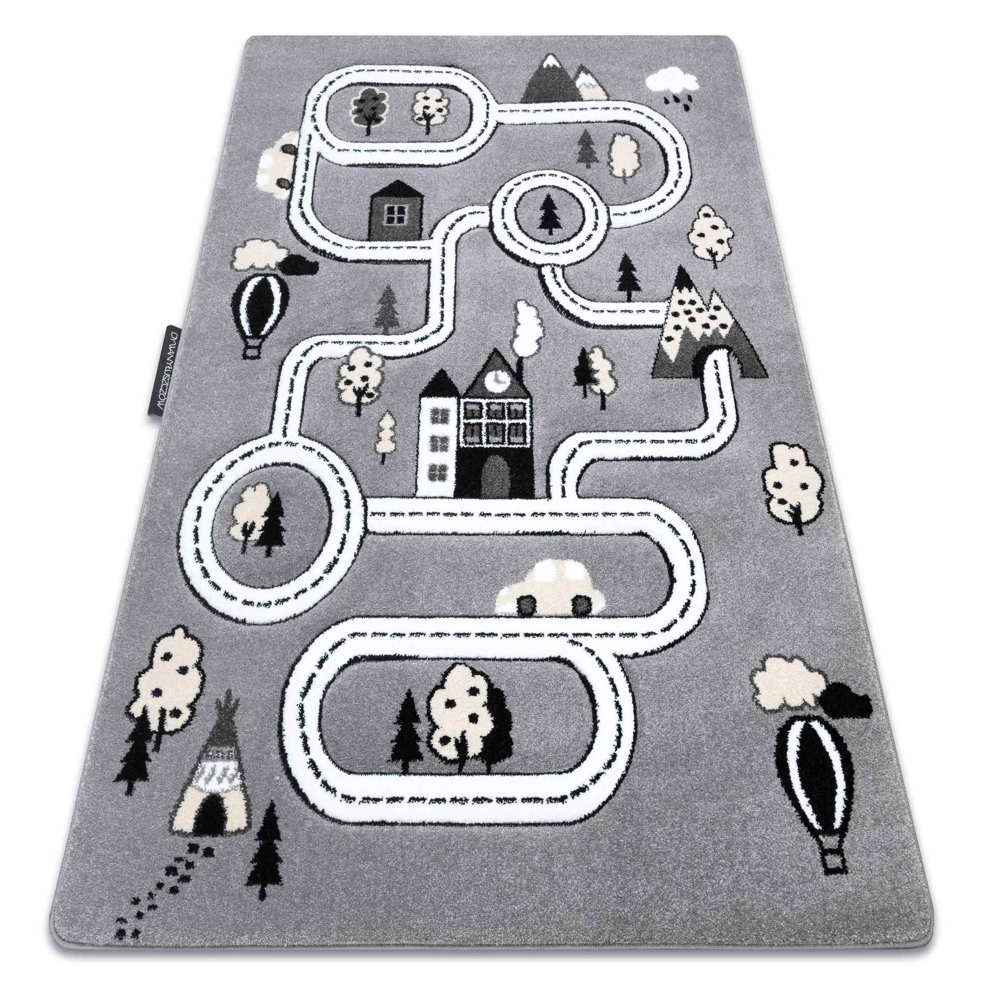 Dywan PETIT TOWN MIASTO ULICE szary 180x270 cm