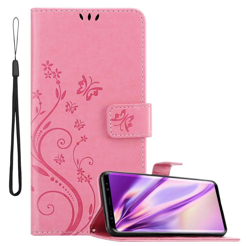 Cadorabo pokrowiec na Samsung Galaxy S9 pokrowiec ochronny w kolorze różowym pokrowiec ochronny pokrowiec na telefon komórkowy etui w kwiaty etui w kwiaty