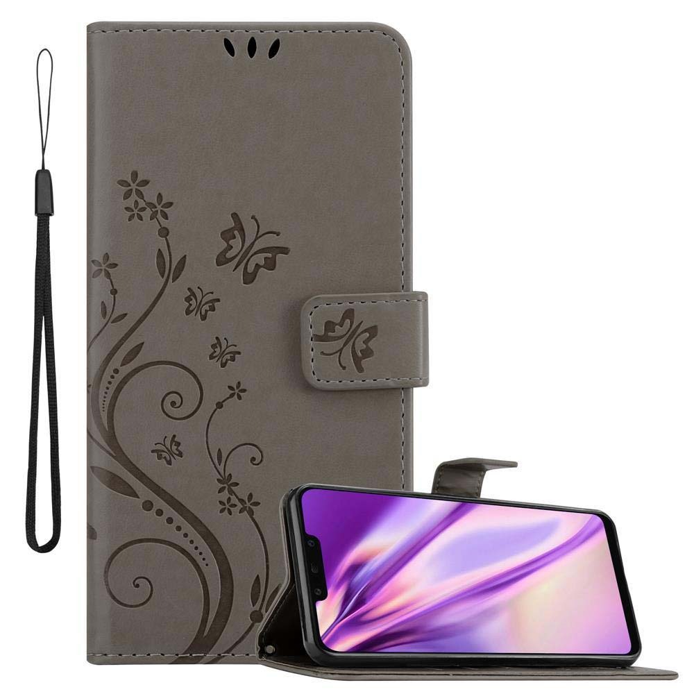 Cadorabo pokrowiec na Huawei MATE 20 LITE pokrowiec ochronny w kolorze szarym pokrowiec ochronny pokrowiec na telefon komórkowy etui w kwiaty etui w kwiaty