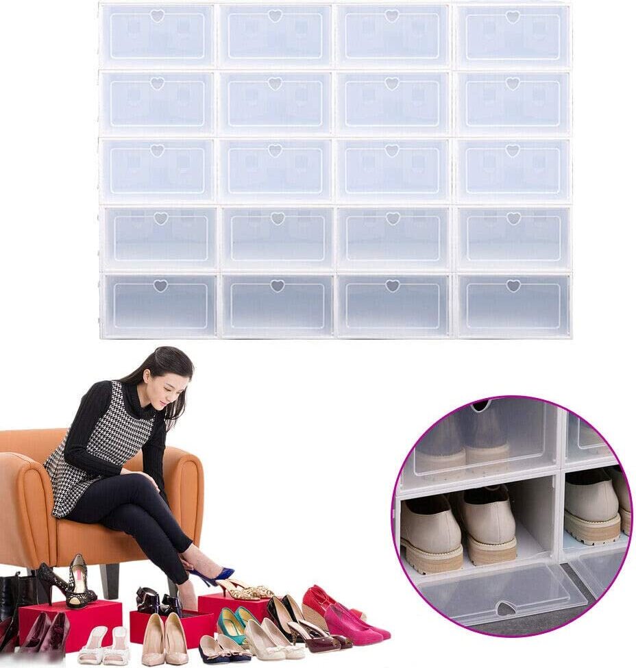 20-częściowe pudełko na buty stojak na buty pudełko do przechowywania pudełko na buty plastikowe pudełko zestaw do przechowywania butów
