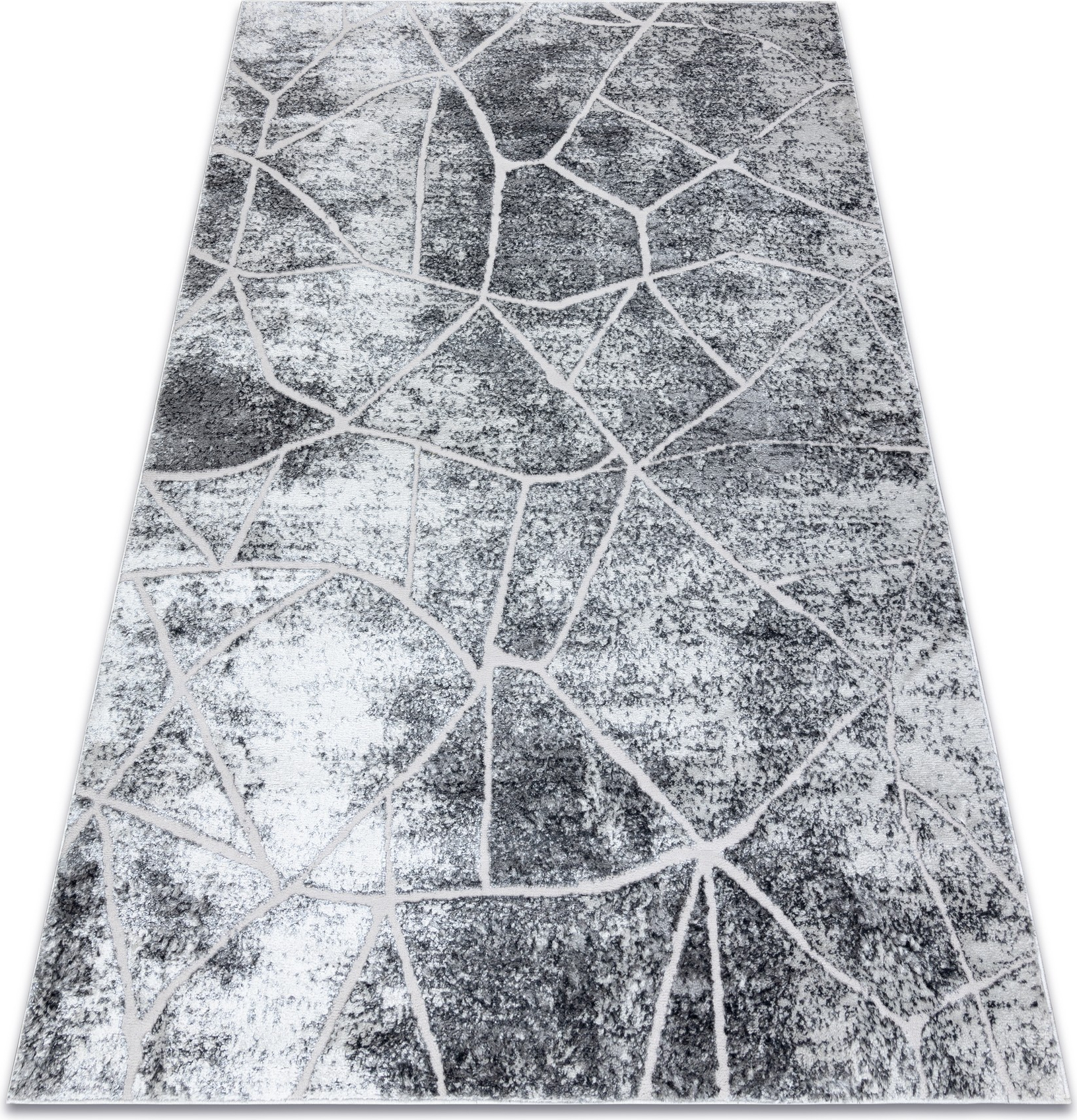 Dywan MEFE nowoczesny 2783 Marmur - Strukturalny, dwa poziomy runa szary 160x220 cm