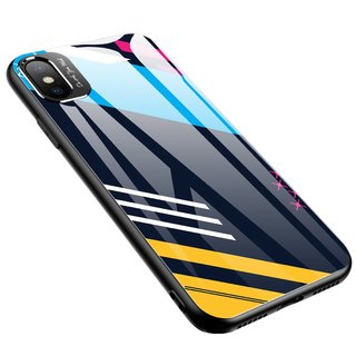 cofi1453® Colour Glass Case Etui na telefon komórkowy Ochronne szklane etui kompatybilne z iPhone 8 Pokrowiec Akcesoria Bumper Ochrona Motyw 2