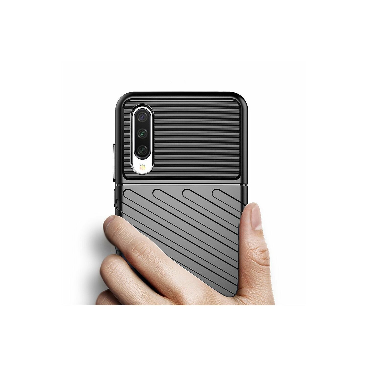 cofi1453® Hybrid Armor Case Etui ochronne Thunder Case + 9H Protective Glass Cover Etui na telefon komórkowy Matowe, wytrzymałe, antypoślizgowe etui dla Samsung Galaxy A71 (A715F)