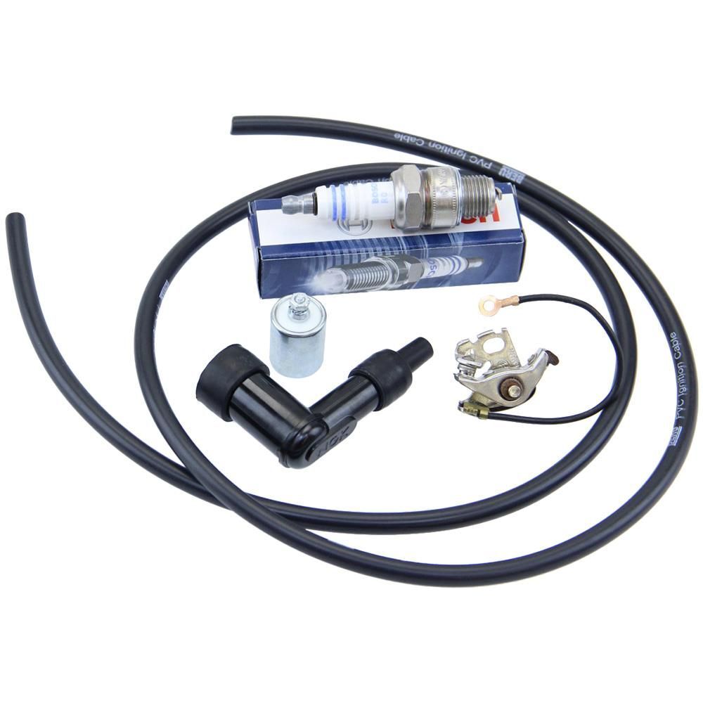 Przerywacz styków Kondensator Świeca zapłonowa Bosch W7AC Zapłon Hercules Prima M 2 3 4 5 Optima Jogging Sachs 504 505