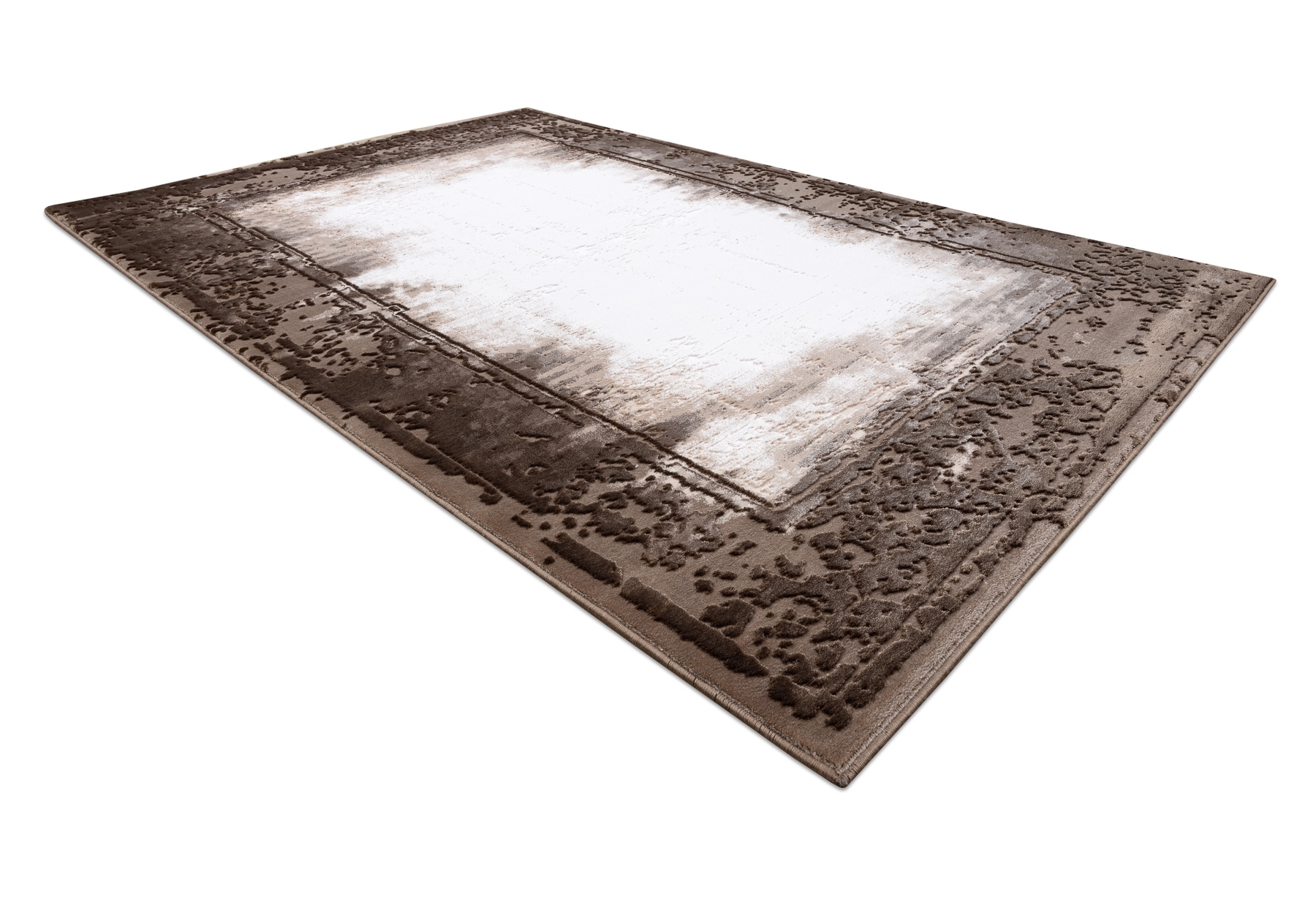 Dywan AKRYL VALENCIA 036 RAMKA, przecierany, vintage kość słoniowa / brązowy 240x350 cm