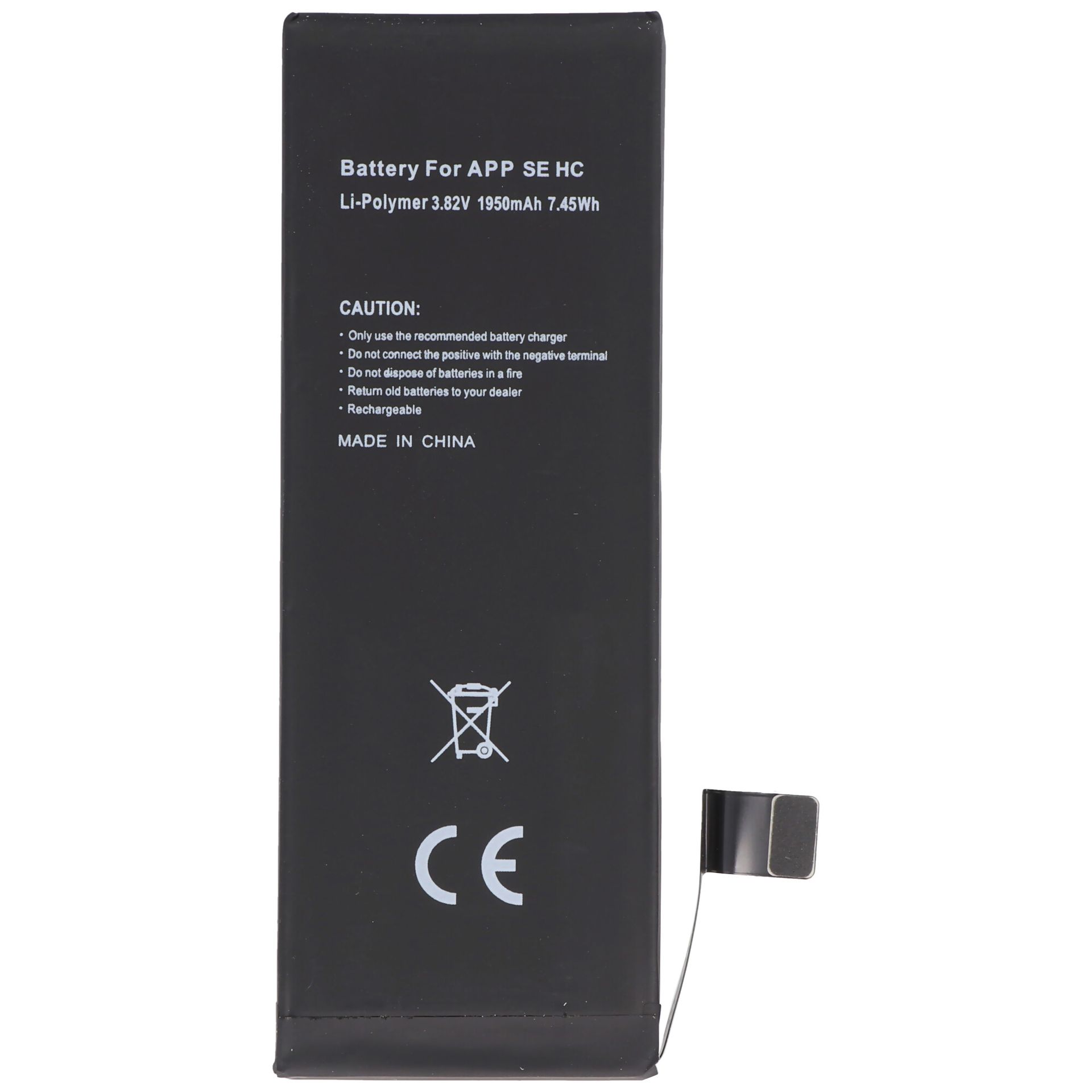 bateria 1950mAh do Apple iPhone SE, Li-Polymer, 3.82V 7.4Wh o dużej pojemności, bez narzędzi