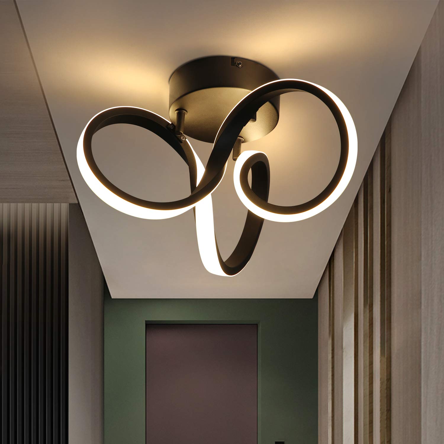 ZMH Lampa sufitowa 19W wewnętrzna 3000K ciepła biel oświetlenie sufitowe salon sypialnia