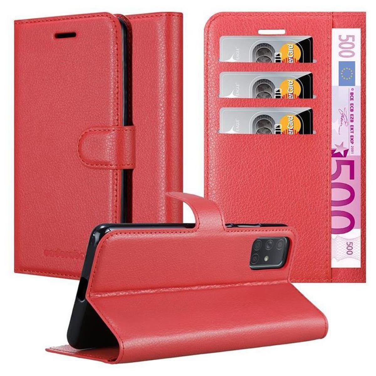 Etui ochronne Cadorabo do Samsung Galaxy A71 5G w kolorze czerwonym etui na telefon komórkowy z magnetycznym zamknięciem