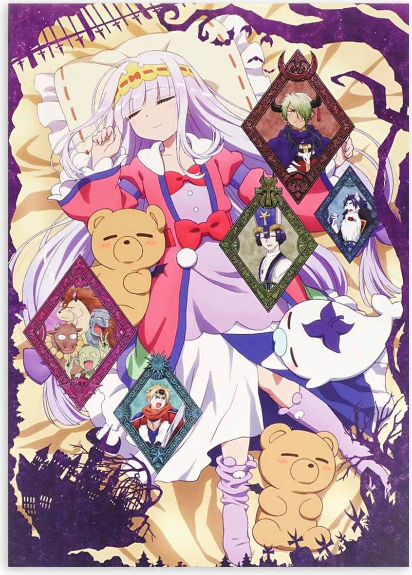 Wysokiej jakości fototapeta ścienna Sleepy Princess in the Demon Castle na twardej płycie piankowej Plakat 30x42cm