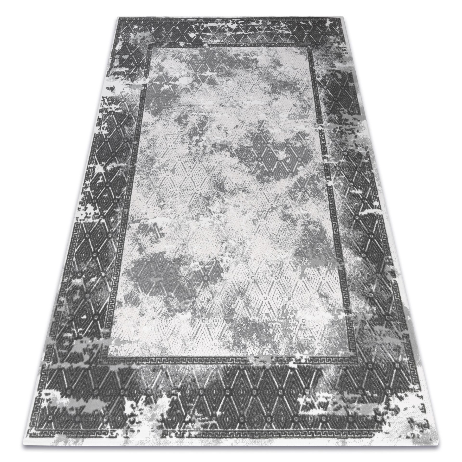Dywan AKRYL VALS 0W1738 C53 87 Ramka beton, przecierany ciemny / jasny szary 240x340 cm