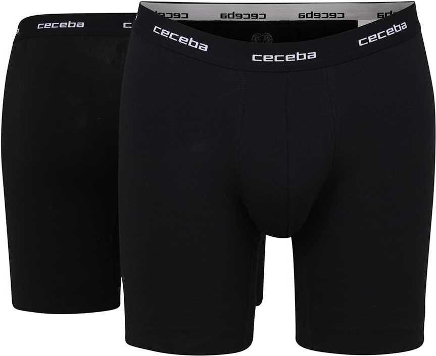 Męskie szorty CECEBA, 2-pak - bokserki, długie bokserki, basic, bawełna, M-7XL, jednokolorowe, czarne XL
